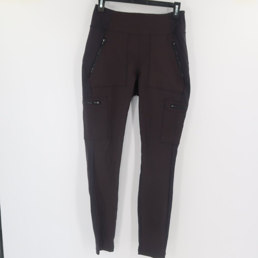 Athleta Womens Full Length Workout Leggings Size 6 Many Zip Pockets